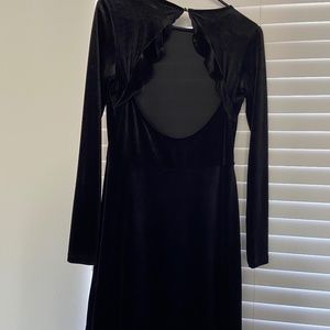 Black Velvet Keyhole Back Dress